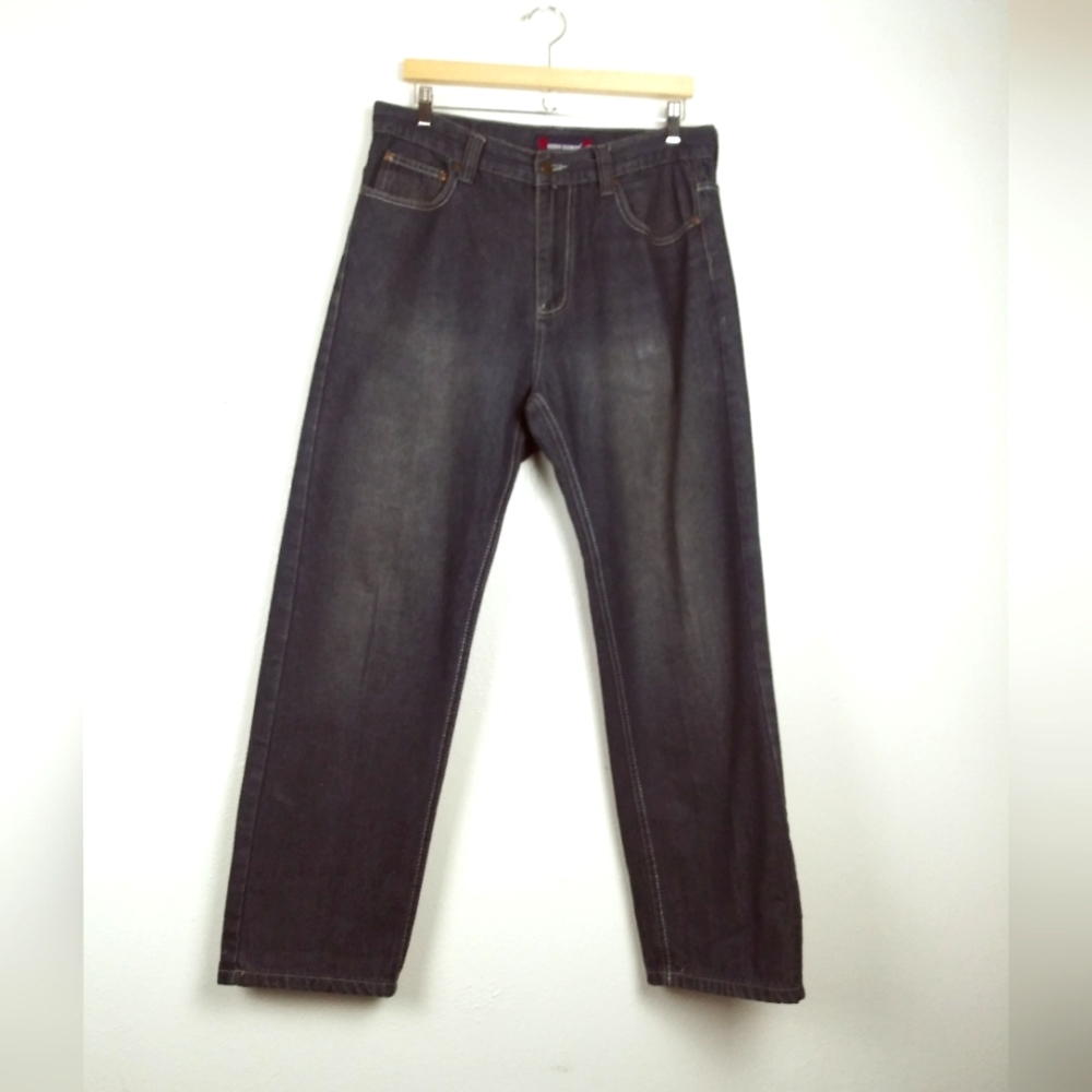 EDDIE DOMANI Denim Pants Men's Size 34/30 Dark Wash Straight Leg Casual